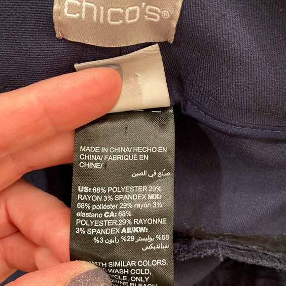 So Slimming Straight-Leg Trousers, navy, Chicos size 1.5=size 10 - Picture 7 of 11
